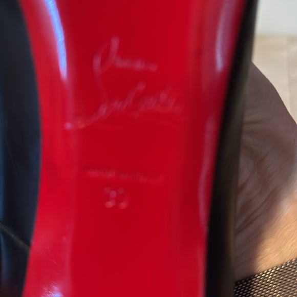 Christian Loubutin sexy black pumps zipper 5”stiletto .5” hidden platform sz39-8 - Picture 6 of 6